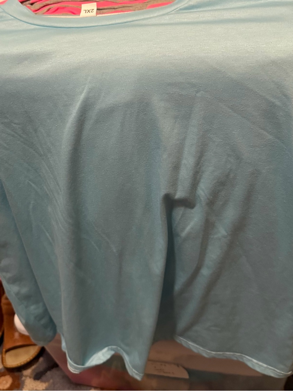 Tee every day activewear or lounge t-shirt in a solid light aqua blue color.